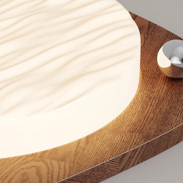 Traditional Chinese PVC Iron Textured Square Round LED Flush Mount Ceiling Light For Bedroom