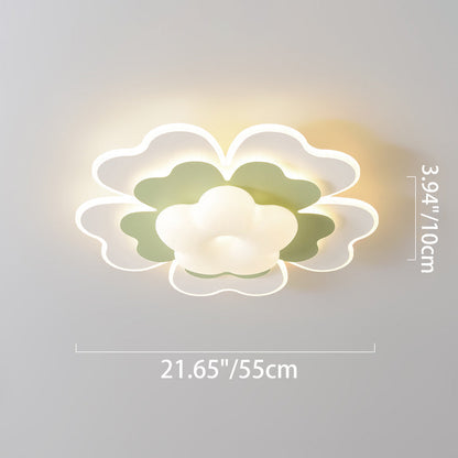 Contemporary Creative PE Iron Floral LED Flush Mount Ceiling Light For Bedroom