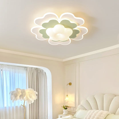 Contemporary Creative PE Iron Floral LED Flush Mount Ceiling Light For Bedroom