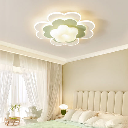 Contemporary Creative PE Iron Floral LED Flush Mount Ceiling Light For Bedroom