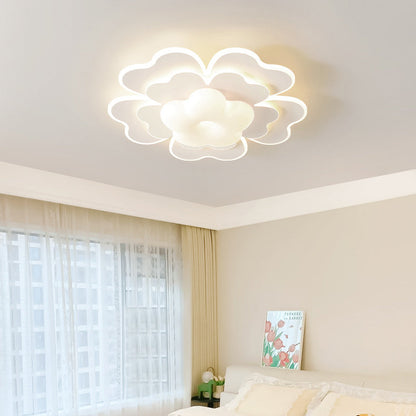 Contemporary Creative PE Iron Floral LED Flush Mount Ceiling Light For Bedroom