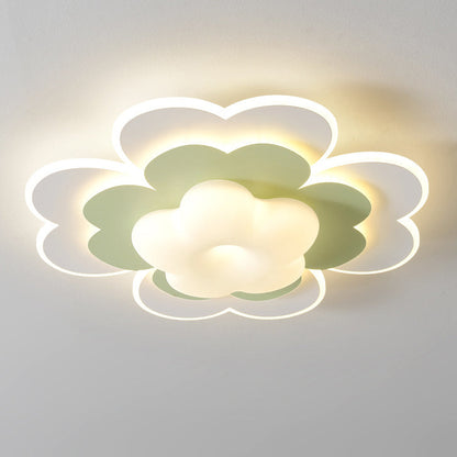 Contemporary Creative PE Iron Floral LED Flush Mount Ceiling Light For Bedroom