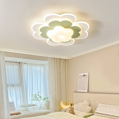 Contemporary Creative PE Iron Floral LED Flush Mount Ceiling Light For Bedroom