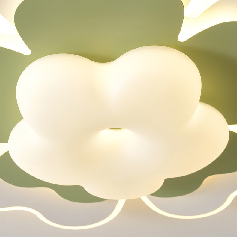 Contemporary Creative PE Iron Floral LED Flush Mount Ceiling Light For Bedroom
