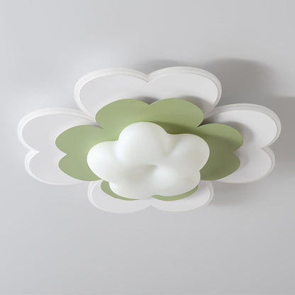 Contemporary Creative PE Iron Floral LED Flush Mount Ceiling Light For Bedroom