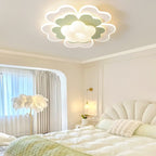 Contemporary Creative PE Iron Floral LED Flush Mount Ceiling Light For Bedroom