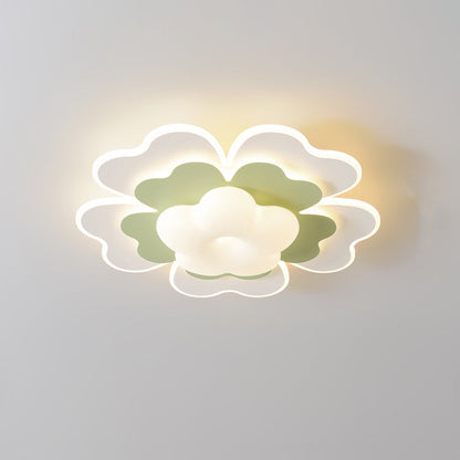 Contemporary Creative PE Iron Floral LED Flush Mount Ceiling Light For Bedroom