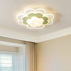 Contemporary Creative PE Iron Floral LED Flush Mount Ceiling Light For Bedroom