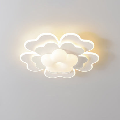 Contemporary Creative PE Iron Floral LED Flush Mount Ceiling Light For Bedroom