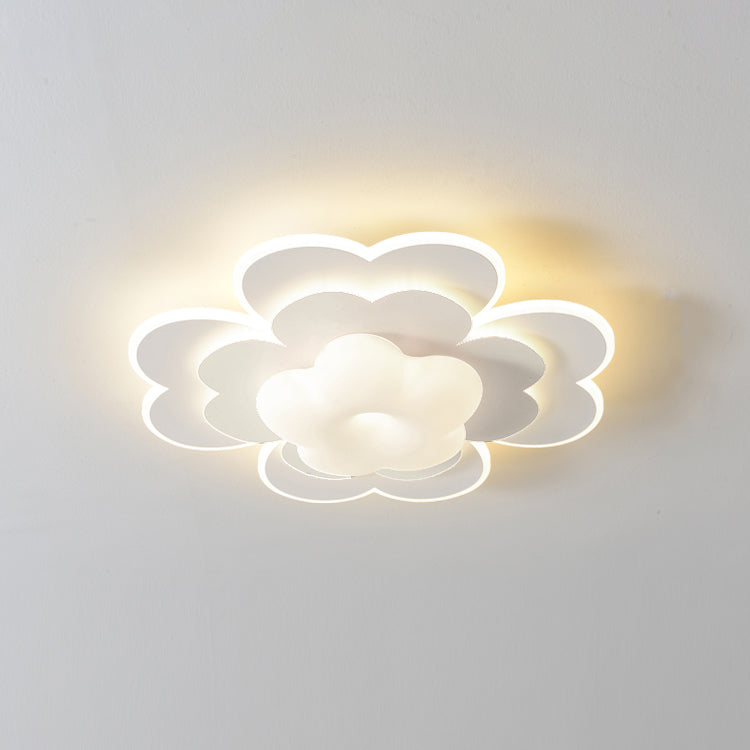 Contemporary Creative PE Iron Floral LED Flush Mount Ceiling Light For Bedroom