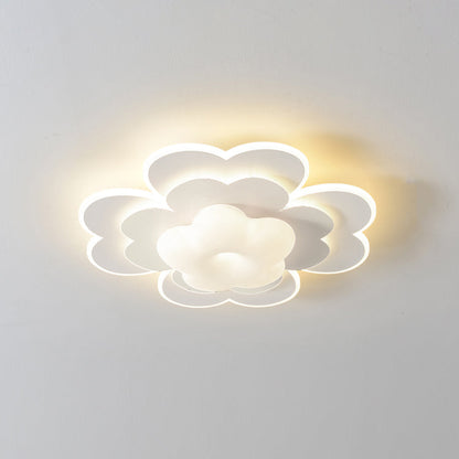 Contemporary Creative PE Iron Floral LED Flush Mount Ceiling Light For Bedroom
