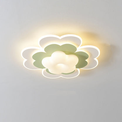 Contemporary Creative PE Iron Floral LED Flush Mount Ceiling Light For Bedroom