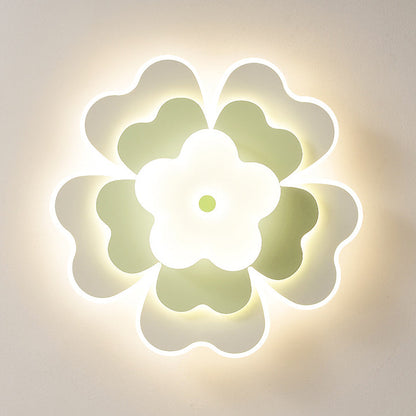 Contemporary Creative PE Iron Floral LED Flush Mount Ceiling Light For Bedroom