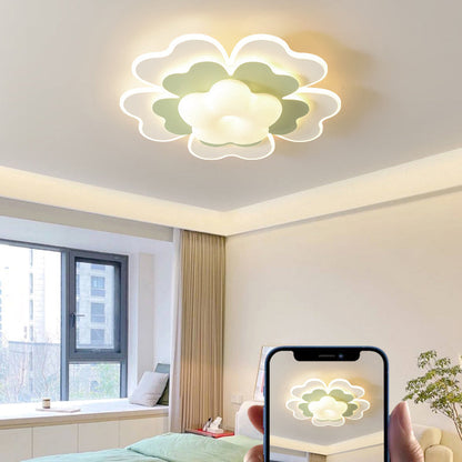 Contemporary Creative PE Iron Floral LED Flush Mount Ceiling Light For Bedroom