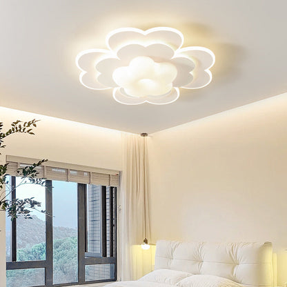 Contemporary Creative PE Iron Floral LED Flush Mount Ceiling Light For Bedroom