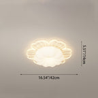 Contemporary Creative PVC Iron Floral Round LED Flush Mount Ceiling Light For Bedroom & Living Room