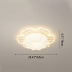 Contemporary Creative PVC Iron Floral Round LED Flush Mount Ceiling Light For Bedroom & Living Room