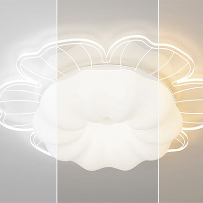 Contemporary Creative PVC Iron Floral Round LED Flush Mount Ceiling Light For Bedroom & Living Room