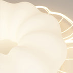 Contemporary Creative PVC Iron Floral Round LED Flush Mount Ceiling Light For Bedroom & Living Room