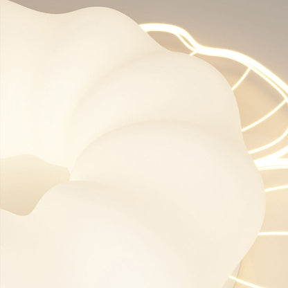 Contemporary Creative PVC Iron Floral Round LED Flush Mount Ceiling Light For Bedroom & Living Room