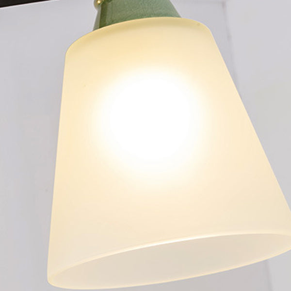 Contemporary Scandinavian Iron Ceramic Branch Cone 3/6/8/10-light Semi-flush Mount Lighting for Bedroom