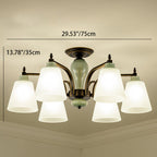 Contemporary Scandinavian Iron Ceramic Branch Cone 3/6/8/10-light Semi-flush Mount Lighting for Bedroom