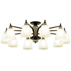Contemporary Scandinavian Iron Ceramic Branch Cone 3/6/8/10-light Semi-flush Mount Lighting for Bedroom