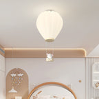 Modern Art Deco Iron Pe Kids Hot Air Balloon Cartoon Round LED Flush Mount Ceiling Light for Bedroom