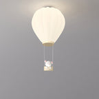 Modern Art Deco Iron Pe Kids Hot Air Balloon Cartoon Round LED Flush Mount Ceiling Light for Bedroom
