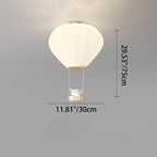 Modern Art Deco Iron Pe Kids Hot Air Balloon Cartoon Round LED Flush Mount Ceiling Light for Bedroom