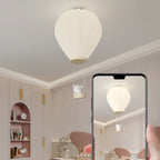 Modern Art Deco Iron Pe Kids Hot Air Balloon Cartoon Round LED Flush Mount Ceiling Light for Bedroom