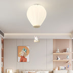 Modern Art Deco Iron Pe Kids Hot Air Balloon Cartoon Round LED Flush Mount Ceiling Light for Bedroom