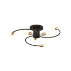 Contemporary Nordic Iron Spiral Spider 6-Light Semi-Flush Mount Ceiling Light For Living Room