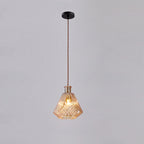 Contemporary Retro Iron & Glass Vase With Etched Design 1-Light Pendant Light For Dining Room