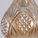 Contemporary Retro Iron & Glass Vase With Etched Design 1-Light Pendant Light For Dining Room