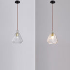 Contemporary Retro Iron & Glass Vase With Etched Design 1-Light Pendant Light For Dining Room