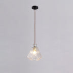 Contemporary Retro Iron & Glass Vase With Etched Design 1-Light Pendant Light For Dining Room