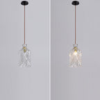 Contemporary Retro Iron & Glass Vase With Etched Design 1-Light Pendant Light For Dining Room