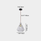 Contemporary Retro Iron & Glass Vase With Etched Design 1-Light Pendant Light For Dining Room