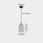 Contemporary Retro Iron & Glass Vase With Etched Design 1-Light Pendant Light For Dining Room