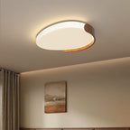 Modern Mid-Century Iron & ABS Pebble Oval LED Flush Mount Ceiling Light For Living Room & Bedroom