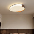 Modern Mid-Century Iron & ABS Pebble Oval LED Flush Mount Ceiling Light For Living Room & Bedroom