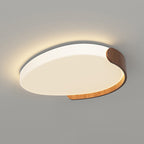 Modern Mid-Century Iron & ABS Pebble Oval LED Flush Mount Ceiling Light For Living Room & Bedroom