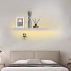 Modern Minimalist Iron Acrylic Linear Shelf LED Wall Sconce Lamp For Living Room & Bedroom