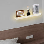 Modern Minimalist Iron Acrylic Linear Shelf LED Wall Sconce Lamp For Living Room & Bedroom