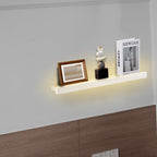 Modern Minimalist Iron Acrylic Linear Shelf LED Wall Sconce Lamp For Living Room & Bedroom