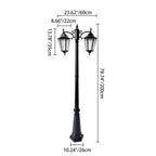 Traditional European Waterproof Aluminum Glass Lantern-Style 2/3-Light Outdoor Light Landscape Lighting For Garden & Outdoor Patio Lumendat