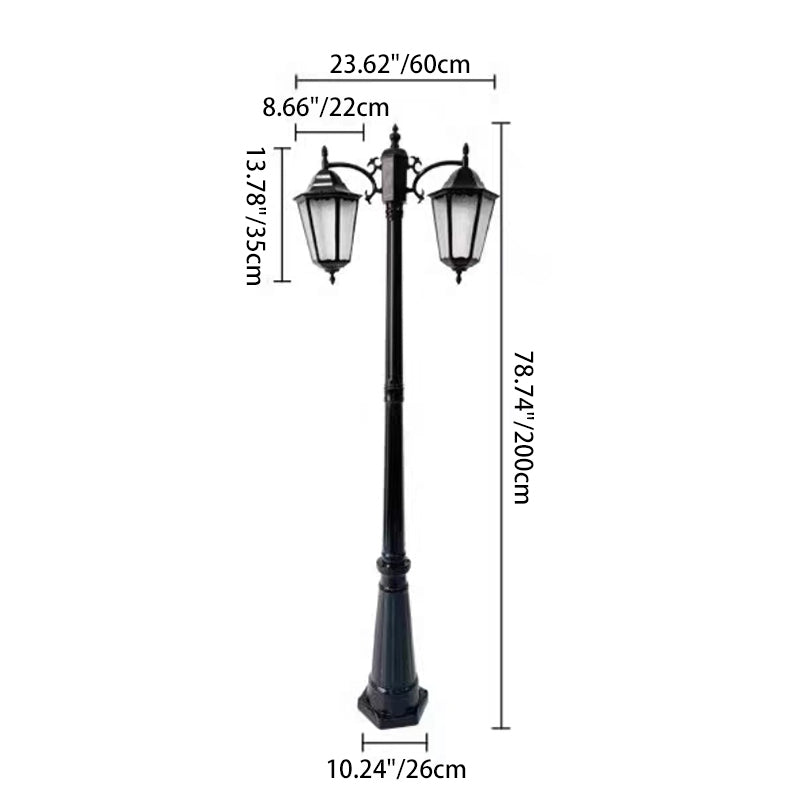 Traditional European Waterproof Aluminum Glass Lantern-Style 2/3-Light Outdoor Light Landscape Lighting For Garden & Outdoor Patio Lumendat
