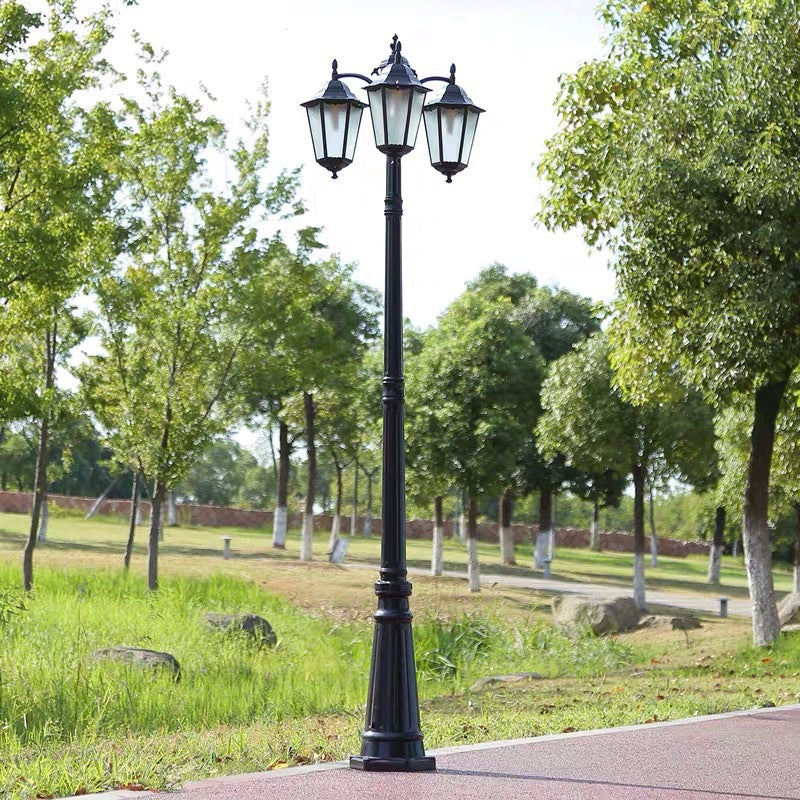 Traditional European Waterproof Aluminum Glass Lantern-Style 2/3-Light Outdoor Light Landscape Lighting For Garden & Outdoor Patio Lumendat