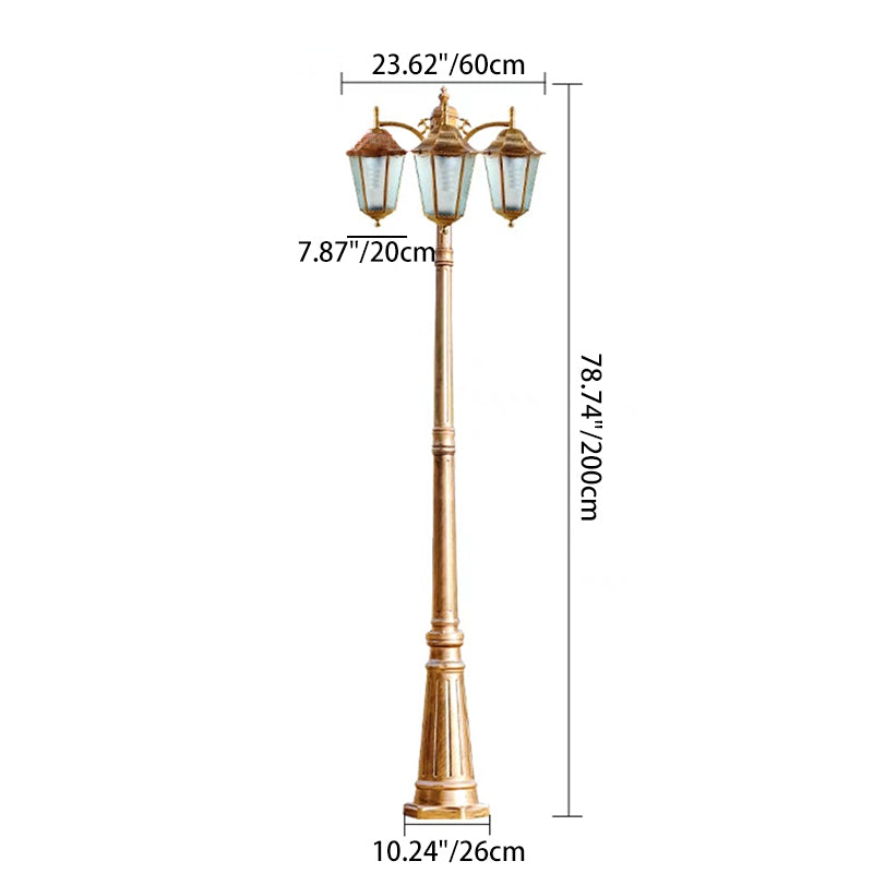 Traditional European Waterproof Aluminum Glass Lantern-Style 2/3-Light Outdoor Light Landscape Lighting For Garden & Outdoor Patio Lumendat